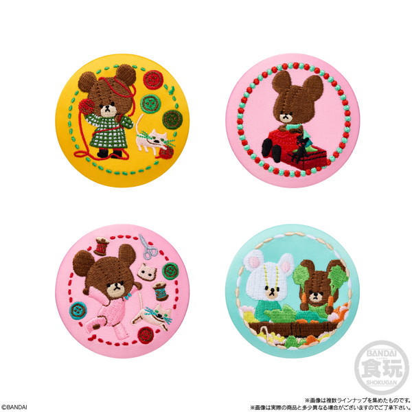 くまのがっこう 刺繍缶バッジビスケット （全12種） 1BOX:12個入