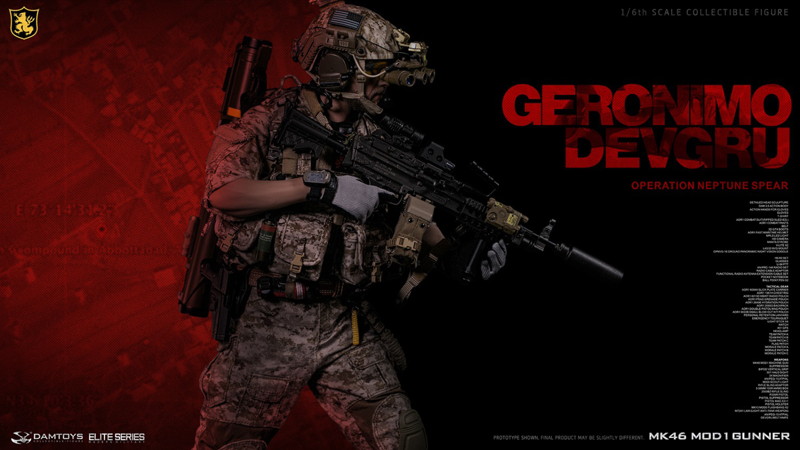 ダムトイ 1/6 DEVGRU オペレーション・ネプチューン・スピア ジェロニモ MK46 MOD1 ガナー