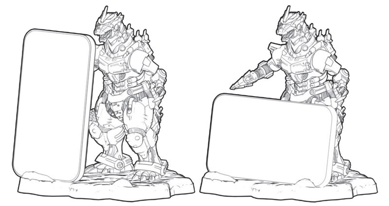 DESKTOP MONSTER ゴジラ 3式機龍〈改〉高機動型 モバイルスタンド