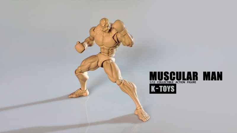 Kトイズ 1/12 マスキュラーマン アクションフィギュア ボディ ブラック