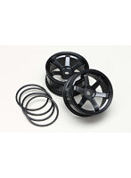 6本スポークホイル（黒）2ケ入ドリフト用 オフセット 5mm