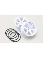 6本スポークホイル（白）2ケ入ドリフト用 オフセット 7mm