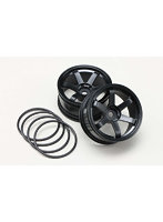 6本スポークホイル（黒）2ケ入ドリフト用 オフセット 7mm