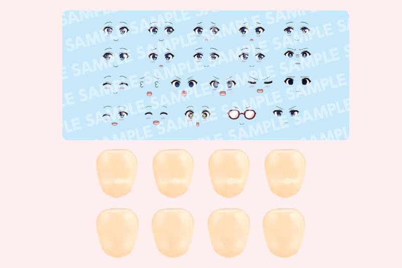 カスタマイズフェイス＆デカールセット Vol.9【らぐほのえりかデザイン 小鳥遊暦用A】