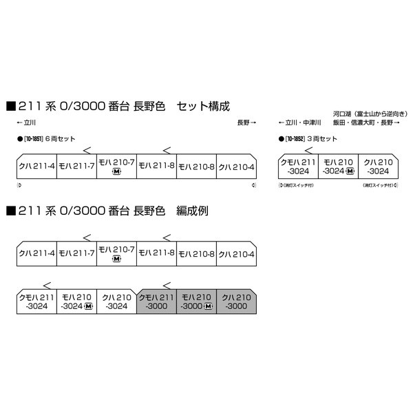 10-1851 211系0番台 長野色 6両セット