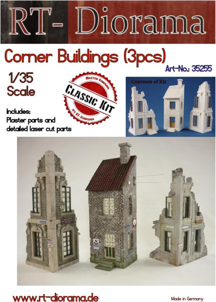 RTD35255 1/35 建物の角 （3種セット）