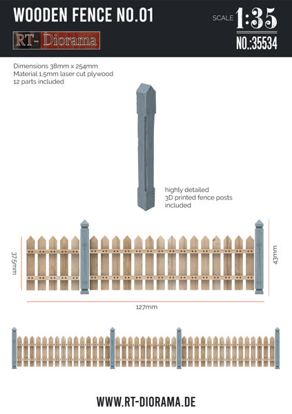 RTD35534 1/35 木製フェンス No.01