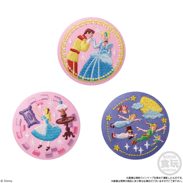 【再々販】Disney Characters 刺繍缶バッジビスケット （全15種） 1BOX:12個入
