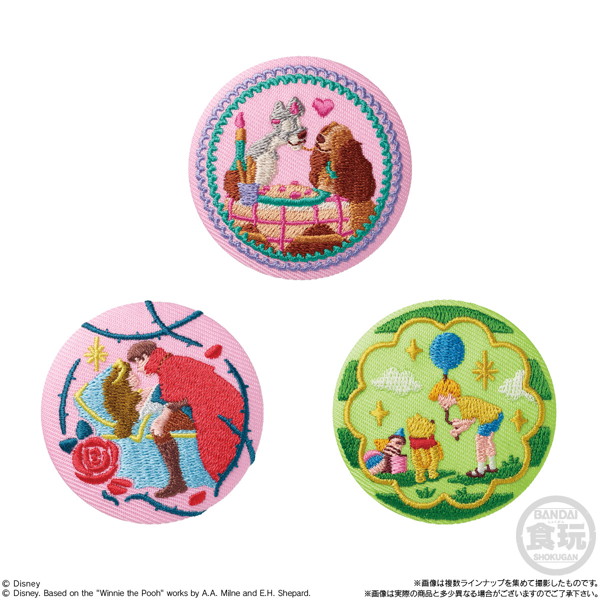 【再々販】Disney Characters 刺繍缶バッジビスケット （全15種） 1BOX:12個入