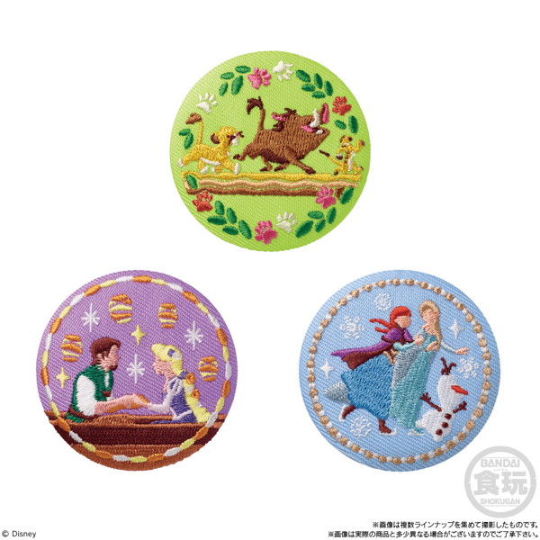 【再々販】Disney Characters 刺繍缶バッジビスケット （全15種） 1BOX:12個入