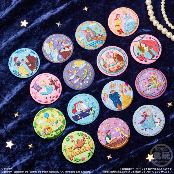 【再々販】Disney Characters 刺繍缶バッジビスケット （全15種） 1BOX:12個入