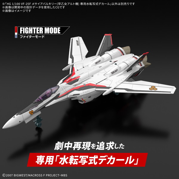 HG 1/100 VF-25F メサイアバルキリー（早乙女アルト機） 専用水転写式デカール