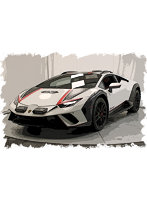 Lamborghini Huracan Sterrato 2024 マットホワイト/レッドブラックストライプ