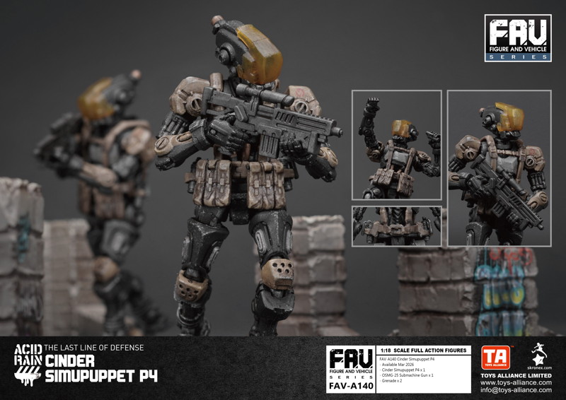 TOYS ALLIANCE LIMITED アシッドレイン 1/18スケール FAV-A140 シンダー シミュパペットP4