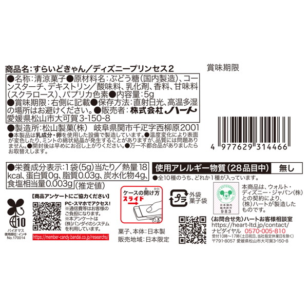 すらいどきゃん/ディズニープリンセス2 （全10種） 1BOX:10個入