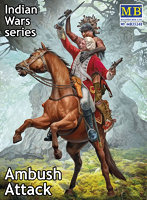 MB35248 1/35 インディアン戦争2体＋馬・茂みからの攻撃・英軍騎乗将校＋米原住民・18世紀