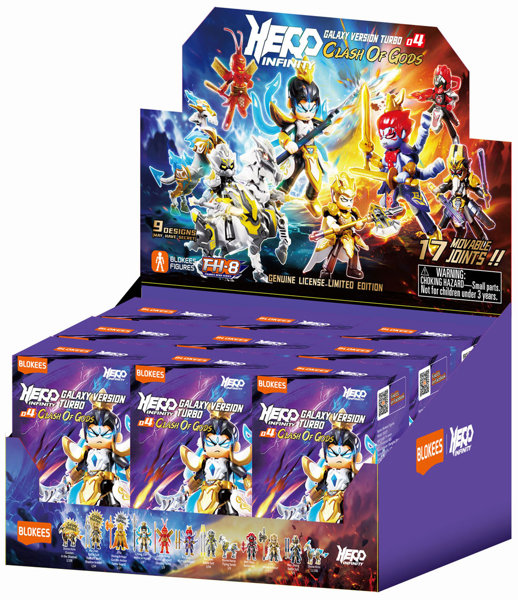 【BOX販売】Blokees Figures -ヒーロー・インフィニティ(ブラインドボックス)85029ギャラクシーバージョン・ターボ(GVT)04 - 神々の激突(1BOX=9個入)