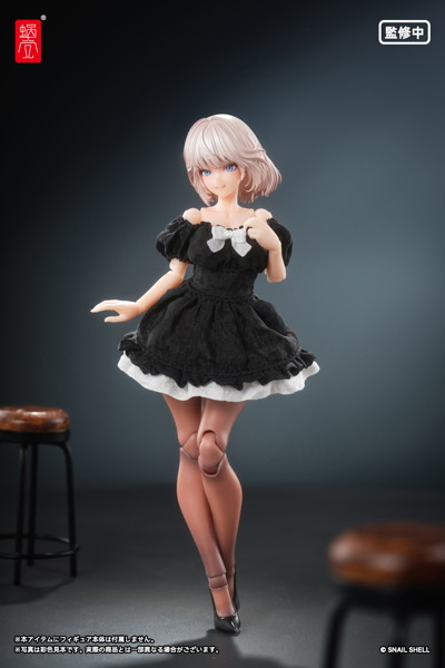 パフスリーブワンピース(ブラック)(ドール用) 画像1