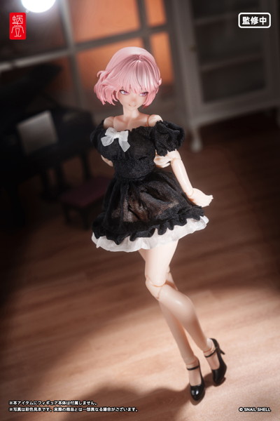 パフスリーブワンピース(ブラック)(ドール用) 画像7