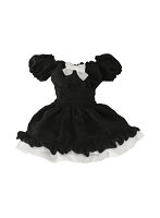 パフスリーブワンピース（ブラック）（ドール用）