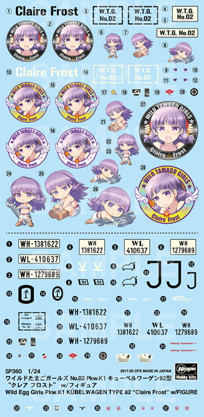 SP360 1/24 ワイルドたまごガールズ No.02 Pkw.K1 キューベルワーゲン 82型 ‘クレア フロスト’ w/フィギュア