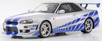 日産 スカイライン R34 GT-R 2001 ’Fast ＆ Furious’ （シルバー/ブルーストライプ） 28,121円