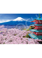 春風富士と五重塔-山梨