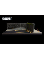 都市情景 フェンス脇の駐車場 クリアケース付