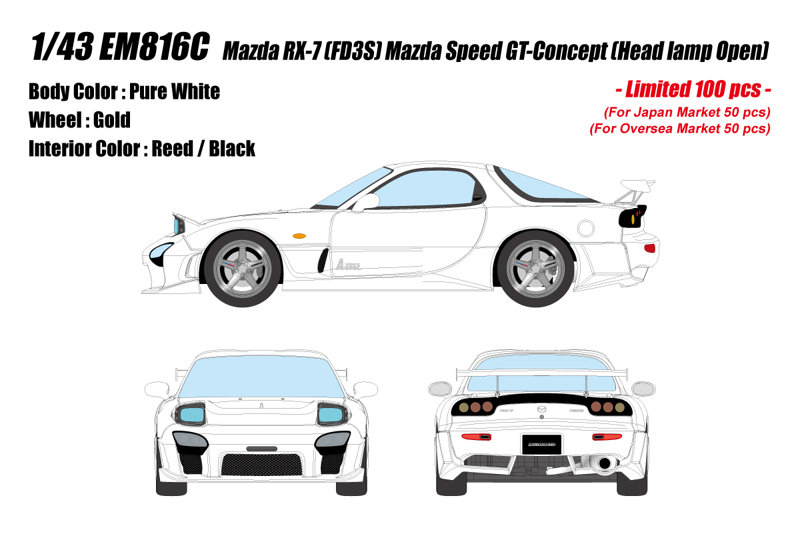 Mazda RX-7 FD3S Mazda Speed GT-Concept Head lamp open ピュアホワイト