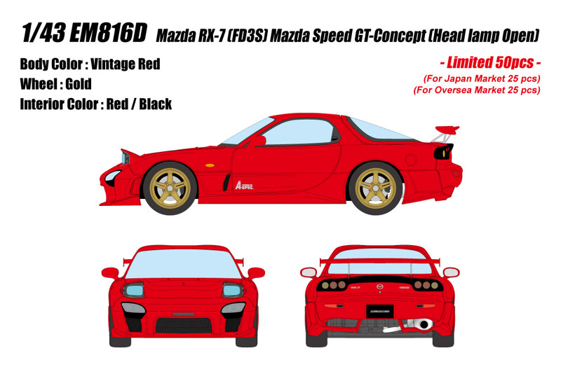 Mazda RX-7 FD3S Mazda Speed GT-Concept Head lamp open ヴィンテージレッド
