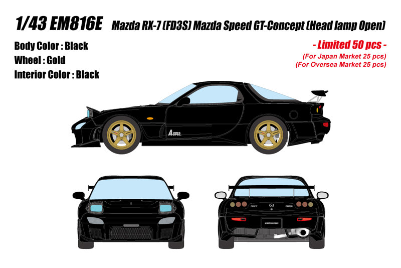 Mazda RX-7 FD3S Mazda Speed GT-Concept Head lamp open ブリリアントブラック