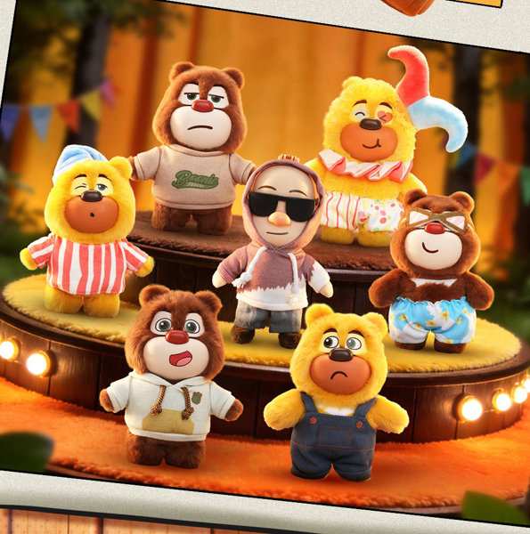 006_52TOYS BLINDBOX 熊出没 ファッションウィーク ぬいぐるみストラップ（1BOX=6個入）