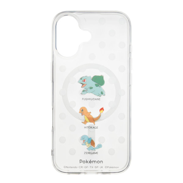 iPhone17対応 ポケットモンスター MagSafe対応ケース フシギダネ＆ヒトカゲ＆ゼニガメ（はしる）
