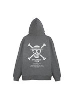 ワンピース 麦わらの一味 ジップパーカー ミックスグレー XXL