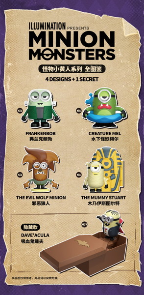 001_52TOYS BLINDBOX ミニオンモンスターシリーズ（1BOX=4個入）