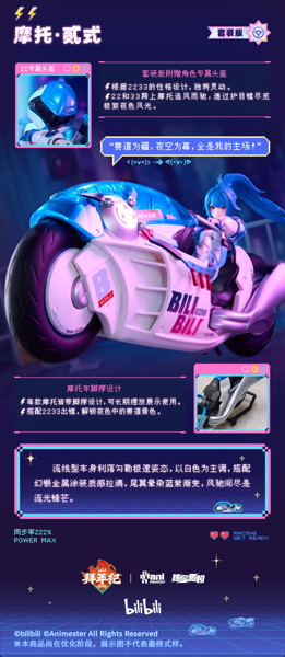 核金重構（Nuclear Gold Reconstruction） bilibili 22 スピードスリップストリーム 拜年紀 1/12 完成品アクションフィギュア（バイクセット版）