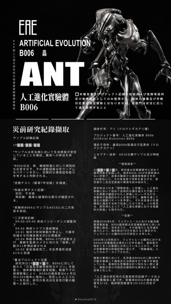 【蟲】シリーズ 人工進化実験体 B006 アリ 蟻 Ant 蟲シリーズ
