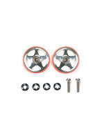 95396 19mmプラリング付アルミベアリング ローラー(5本スポーク)(レッド)