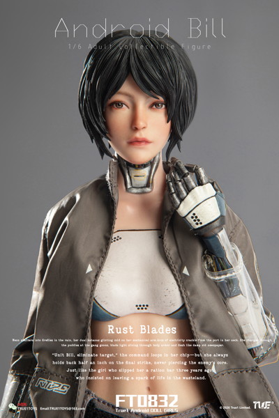 トゥルーワントイズ 1/6スケール アクションフィギュア アンドロイド・ビル ブラックヘア