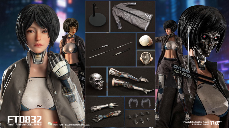 トゥルーワントイズ 1/6スケール アクションフィギュア アンドロイド・ビル ブラックヘア