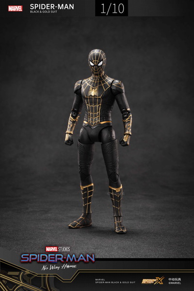 スパイダーマン ブラック＆ゴールドスーツ ノー・ウェイ・ホーム （7インチ Xシリーズ）
