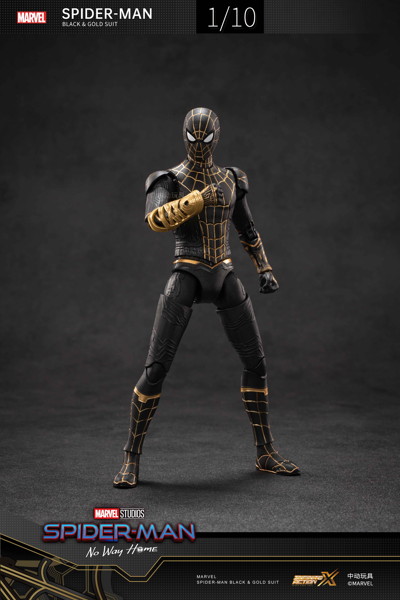 スパイダーマン ブラック＆ゴールドスーツ ノー・ウェイ・ホーム （7インチ Xシリーズ）