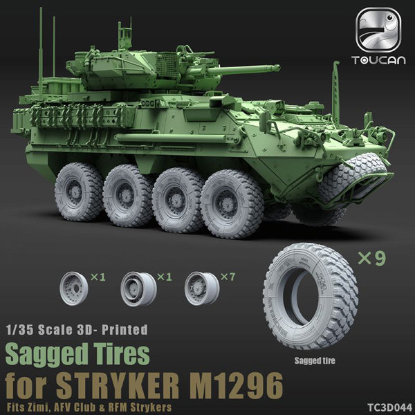 TC3D044 1/35 ストライカーM1296用 自重変形タイヤ