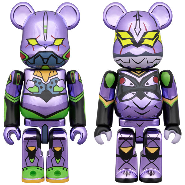 BE@RBRICK エヴァンゲリオン 初号機（新塗装メッキ版）＆ エヴァンゲリオン 第13号機（新塗装メッキ版）2PCS SET