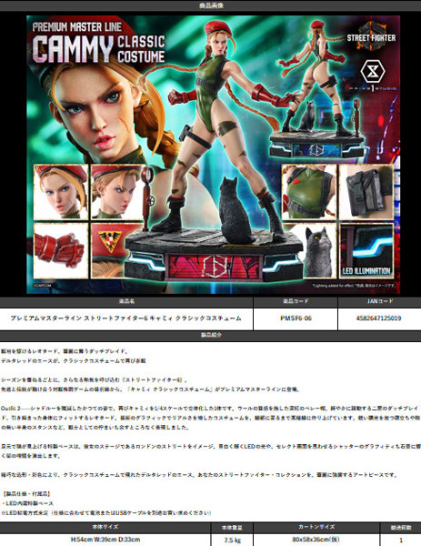 プレミアムマスターライン ストリートファイター6 キャミィ クラシックコスチュームのサムネイル画像