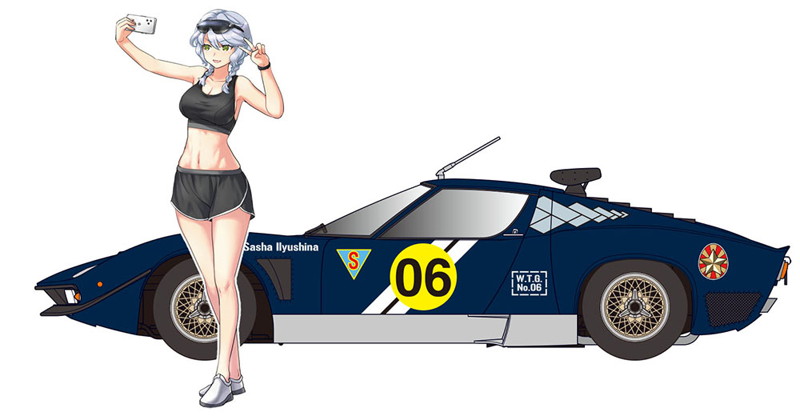 SP556 1/24 ワイルドたまごガールズ No.06 ランボルギーニ イオタ SVR ‘サーシャ・イリユーシナ’ w/フィギュア