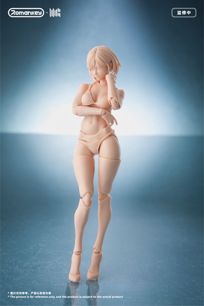 Romankey UMS004 1/12スケール 可動フィギュア女性素体 ミア（未塗装Ver.）