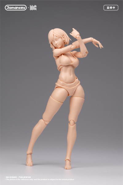 Romankey UMS004 1/12スケール 可動フィギュア女性素体 ミア（未塗装Ver.）