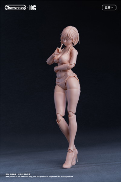 Romankey UMS004 1/12スケール 可動フィギュア女性素体 ミア（未塗装Ver.）