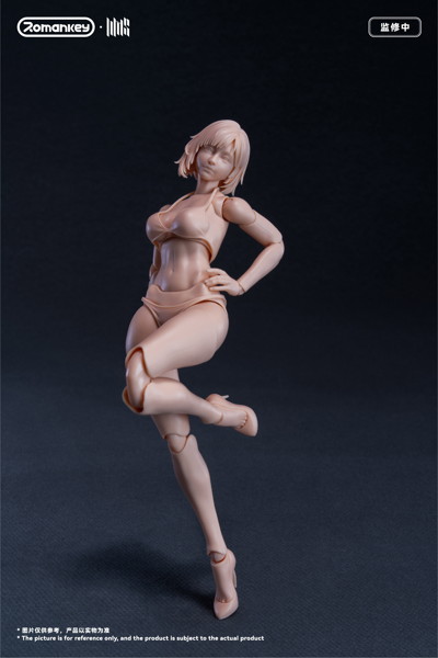 Romankey UMS004 1/12スケール 可動フィギュア女性素体 ミア（未塗装Ver.）